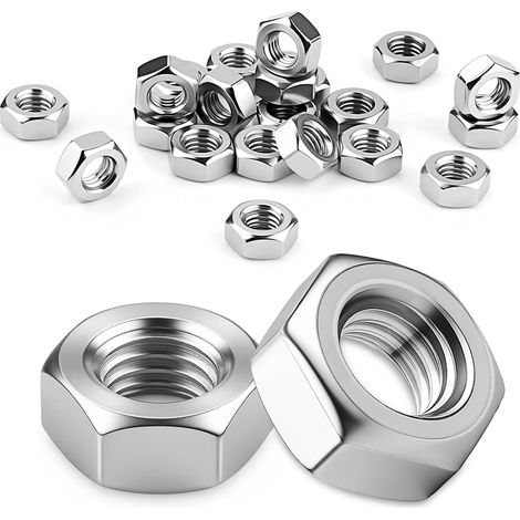 Ecrou M6 Inox 30 Pièces Hexagonal en Acier Inoxydable 304 DIN 934 / ISO 4032 pour Vis Boulons et Contre-Écrous à Filetage Métrique (1/5)