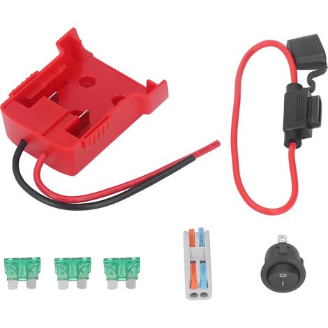 Connecteur batterie avec fusible terminal ABS convertisseur lithium sûr pour perceuse M18 18V, adaptateur universel (1/5)