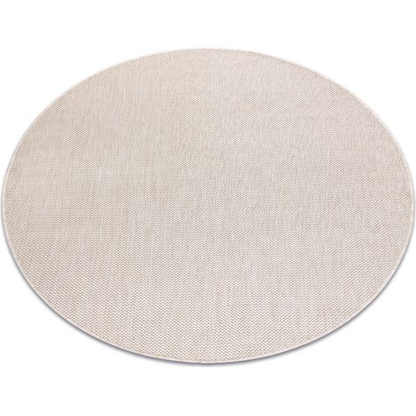 Teppich SISAL SION Kreis A5165A Melange flach gewebt ekrü / Creme beige rund 120 cm