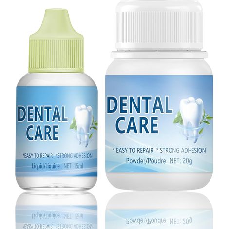 Dental Crown Glue, Dental Repair Kit, Definitive Dental Cement, Semi-Permanent Dental Cement, Quick Dry, for Refixing Dental Crowns and Bridges (1/5)
