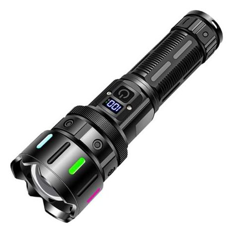 Lampe Torche LED Ultra Puissante 1000000 Lumens, Rechargeable, Longue Portée, 5 Modes D'éclairage, Zoomable (1/4)