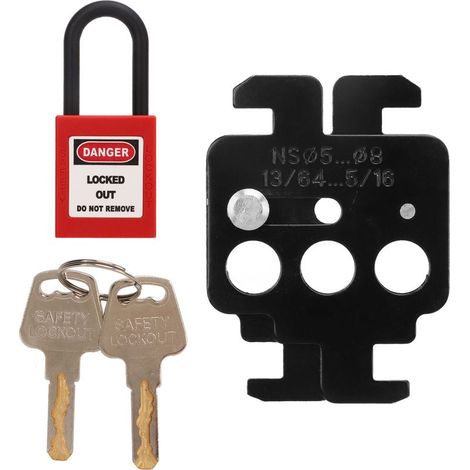 Cadenas de consignation/étiquetage MCB en acier avec anse de 38 mm, cadenas en nylon pour disjoncteurs Schneider (1/5)