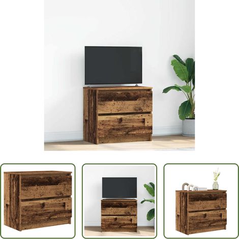 Bois d'ingénierie - Meuble TV vieux bois 60x35x54 cm bois d'ingénierie (1/5)