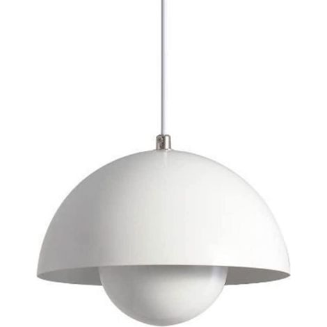 Lustre, suspension moderne, plafonnier suspendu avec ampoule, luminaires de décoration intérieure, lumière blanche, 23 cm (blanc) (1/5)