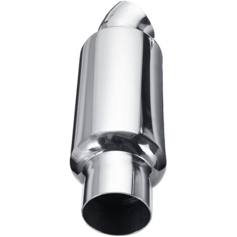 NALOOKAMIC Silencieux d'échappement universel de 2 pouces, entrée et sortie de voiture, en acier inoxydable, longueur de 9.9 pouces (1/3)