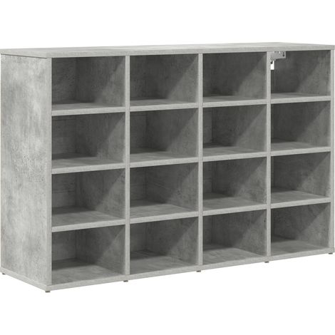 Cabinet à chaussure  Meuble à chaussures avec étagère Gris béton 103 x 30 x 67 cm