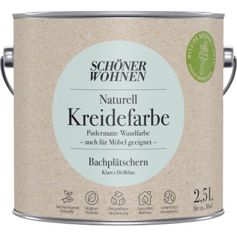 Schöner Wohnen Naturell Kreidefarbe 2,5 Ltr. Bachplätschern klares Hellblau