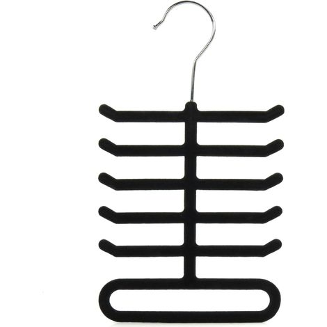Porte cravates floqué noir et organiseur de ceinture antidérapant en métal (1/5)
