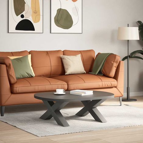Maison Exclusive - Couchtischbeine X-Form 2 Stk. Anthrazit 70x(30