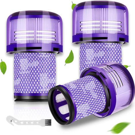 V12 Filtres HEPA pour Dyson Aspirateur – Lot de 3 Filtres de Rechange Lavables + 1 Brosse de Nettoyage, pour Dyson V12 Detect Slim Absolute Extra Total Clean Motorhead, 971517-01 (1/5)
