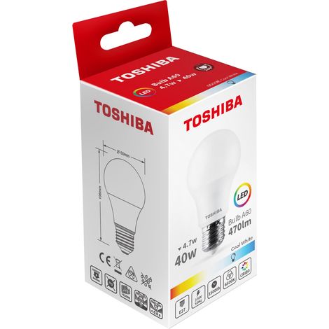 BOMBILLA LED TOSHIBA A60 E27 5W 6500K