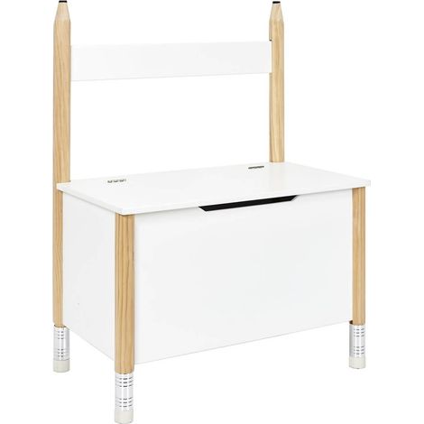 LAPIS - Coffre de Rangement et Assise Blanc pour Enfant Base Crayons (1/5)