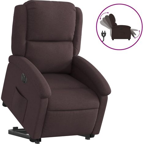 Fauteuil de Salon,Chaise,Fauteuil inclinable électrique marron foncé tissu CFW538301 (1/5)