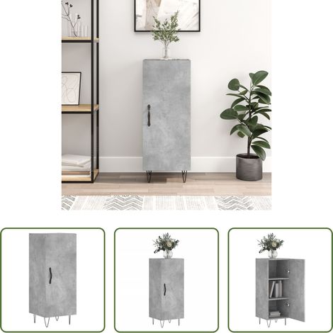 vidaXL Betonfarbe - Sideboard Betongrau 34,5x34x90 cm Holzwerkstoff (1/5)