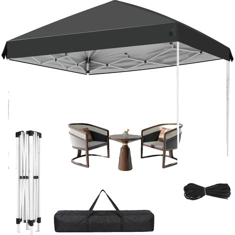 Auvent de jardin, imperméable, hauteur réglable, 2x2M Noir(fe) (1/2)