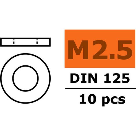 Revtec - Washer M2 5 - Galvanized Steel - 10 pcs