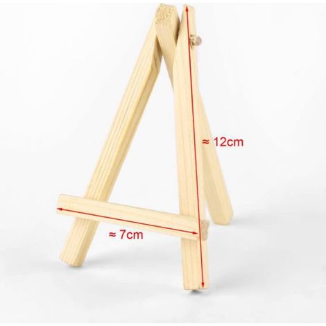 Support photo - Mini chevalet trépied en bois - 12 x 7 cm - Marron - Décoration de table fête (1/3)