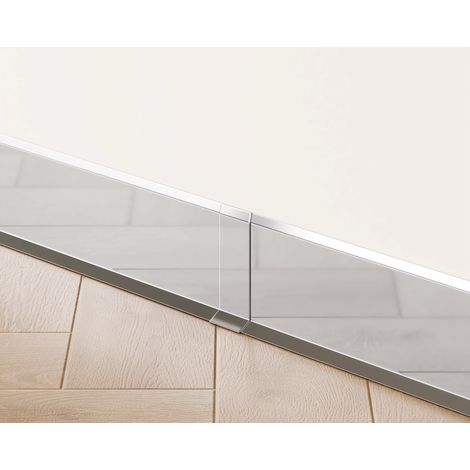 Set 4 giunzioni FI in acciaio inossidabile per battiscopa 10cm x 3cm x 1.2cm - argento lucidato (1/5)
