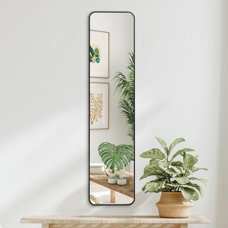 Miroir Mural Noir 35x150 cm - Décoration Murale pour Chambre et Salon - Miroir Long à Fixation Murale (1/5)