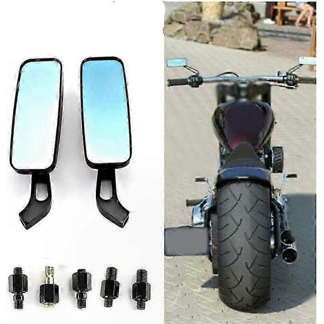 Rétroviseurs latéraux universels 8 mm et 10 mm pour motos cruiser, compatibles avec de nombreux modèles de motos. (1/5)