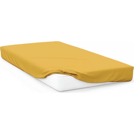 Drap housse bébé en JERSEY 60x120 cm jaune