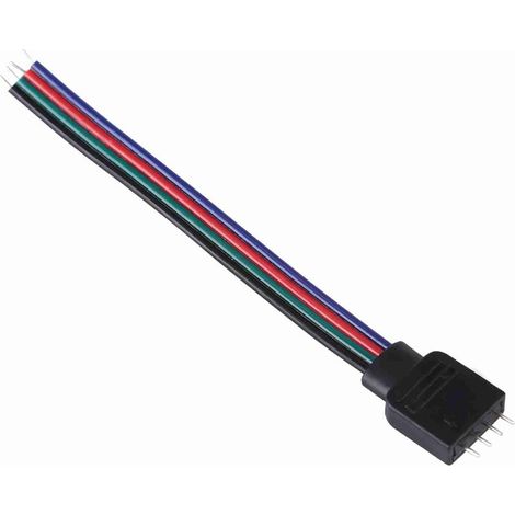 Lot de 20 connecteurs males à 4 broches pour rubans LED RGB 5050/3528/3014, longueur 10 cm. (1/5)