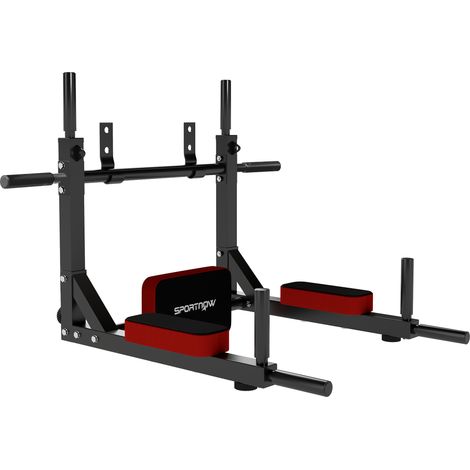 SPORTNOW Stazione 2in1 Parete Trazioni/Dip, 200 kg, Rossa (1/5)