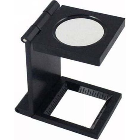 Metal folding desktop magnifier, thread counter, 10x magnification, for work, office, home, repair, hobbies, crafts and printing. (1/4)