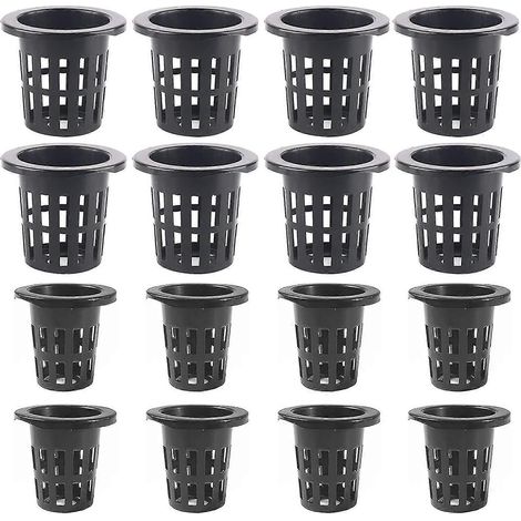 Lot de 40 pots filets de jardin, pots hydroponiques en filet à fentes, pots de pépinière ronds (1/5)