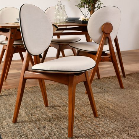 Sessel Samarate, 2 Stück, Gepolstert, Belastbar bis 150 kg, Nussbaum Braun (1/5)