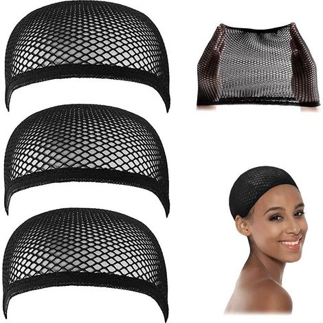 3-teiliges Perückennetz für Damen, schwarze Perückennetzhaube, Cosplay-Perückennetz (1/5)