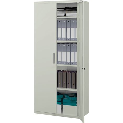 HOMCOM Armadio Portadocumenti a 5 Livelli in Acciaio Bianco 80x40x180 cm (1/5)