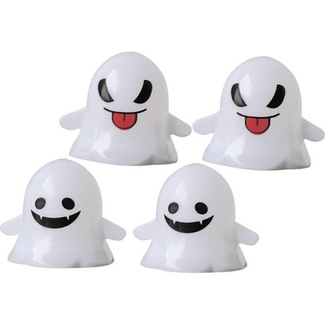 Luci fantasma, confezione da 4, luci fantasma a LED colorate, luci di Halloween, luci decorative di Halloween, luci fantasma, luci notturne, lampade a candela (1/5)