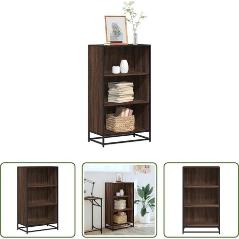vidaXL Bücherregal Metall - Bücherregal Braun Eichen-Optik 60x35x107,5 cm Holzwerkstoff (1/5)