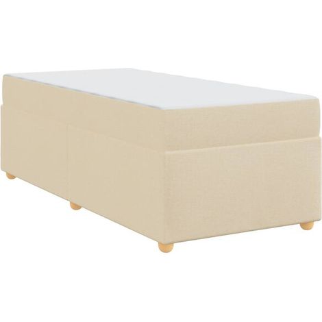 Cadre de lit et matelas, beige, 80 x 200 cm, tissu. (1/5)