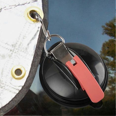 Crochet latéral pour auvent avec ventouse, support de voiture, porte-bagages, ancrage de tente, ancrage à ventouse avec crochets de sécurité, accessoires de tente (1/5)