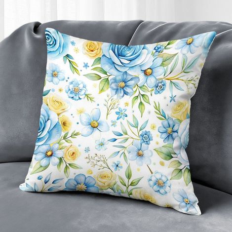 Housse de coussin floral printemps été, décoration intérieure style ferme maison,50×50cm (1/5)