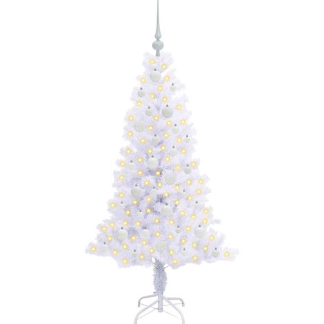 Sapin de Noël artificiel avec 150 LED Blanc 150 cm PVC et Acier (1/5)