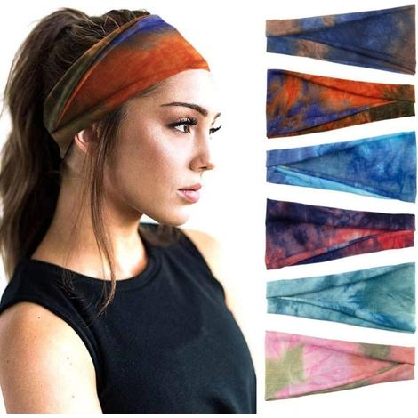 piezas de diademas deportivas con estampado floral para yoga y para el sudor para mujer. (1/5)