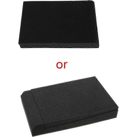 Mousse d'isolation acoustique noire 300 x 200 x 45 mm pour enceintes de monitoring de studio : élimine les résonances parasites. Pièces détachées incluses. (1/5)
