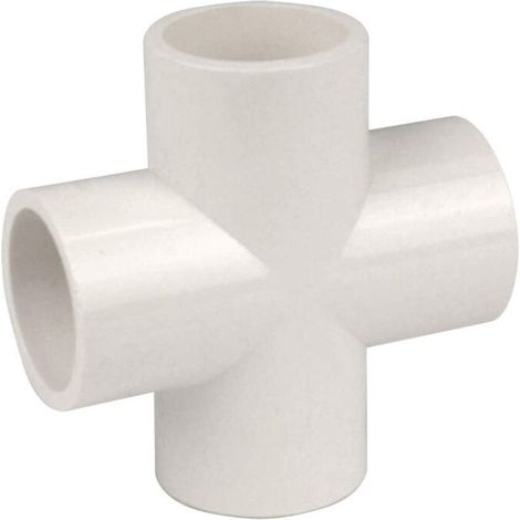 Connecteur Cruciforme - 4 Voies - PVC - Pour Tubes 20 mm - Cadre Serre Structure Métallique ou PVC - Lot de 10 (1/4)