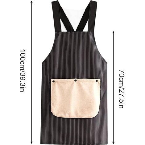 Grembiule monopezzo con spalline, completo di asciugamano staccabile. Unisex, ideale per cucinare, pulire, fare giardinaggio e insegnare. Grembiule in due pezzi. (1/5)