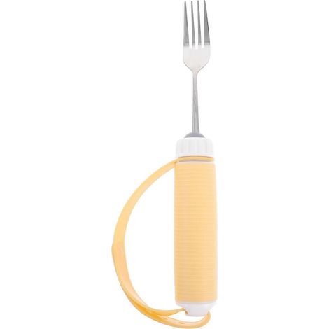 Une fourchette multifonctionnelle d'aide à la rééducation, fabriquée en acier inoxydable 304 et en matériau TPE. (1/5)