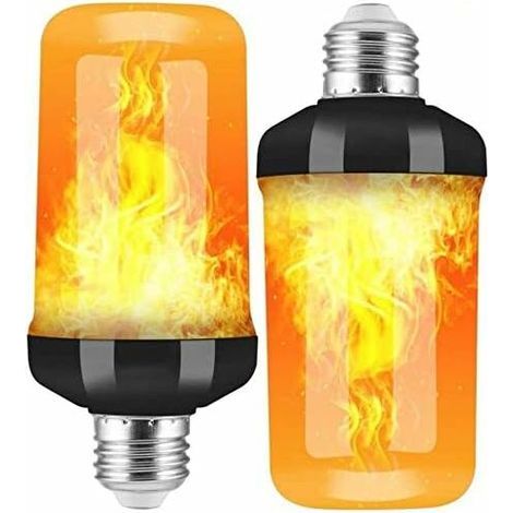 2 Pack Ampoule à Flamme E27 LED Ampoules 4 Modes avec Capteur de Gravité Ampoule de Flamme pour Décoration de Noël Intérieure/Extérieure/Bar/Fête(13865mm) (1/5)