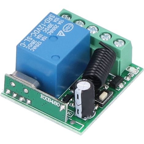 Interrupteur à distance sans fil 12 V CC, unidirectionnel, pour lampe de garage, avec télécommande pour une utilisation à longue distance. (1/5)