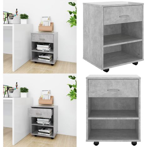 Rollschrank Betongrau 46x36x59 cm Holzwerkstoff - Rollcontainer - Büroorganisation - Schreibtischaccessoires - Stauraum - Regal - Home & Living (1/5)