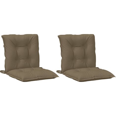 Maison Exclusive - Cuscini Sedia Schiena Bassa 2 pz Tortora Mélange Tessuto (1/5)