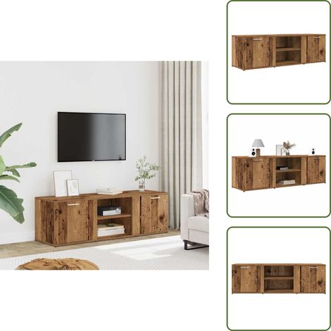 Meuble TV vieux bois 120x34x37 cm bois d'ingénierie - Meuble TV - Meubles TV - Support TV - Unité TV (1/5)