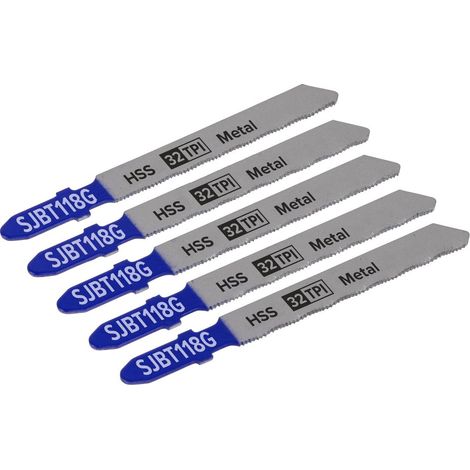 Sealey SJBT118G Jigsaw Blade for Metal 75mm 32tpi - Pack of 5
