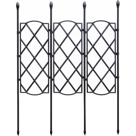 Treillis pour Jardins en Tube d'Acier PE avec Cadre DIY et Dimensions Expandables - Noir (1/5)